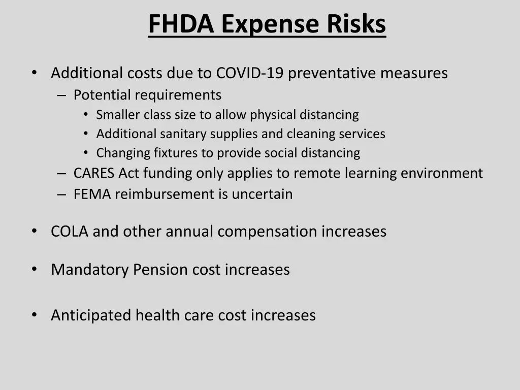 fhda expense risks
