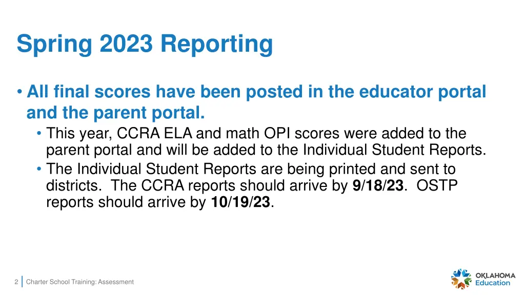 spring 2023 reporting