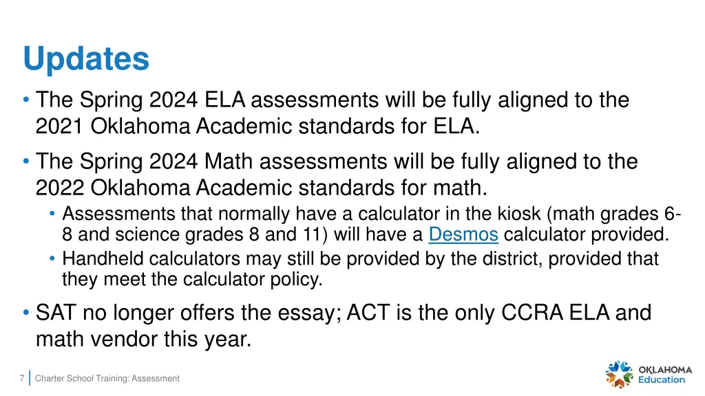 updates the spring 2024 ela assessments will
