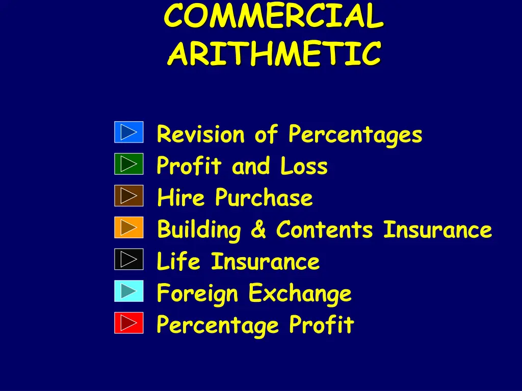 commercial arithmetic