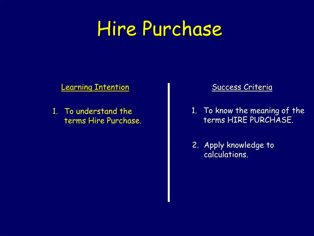 hire purchase