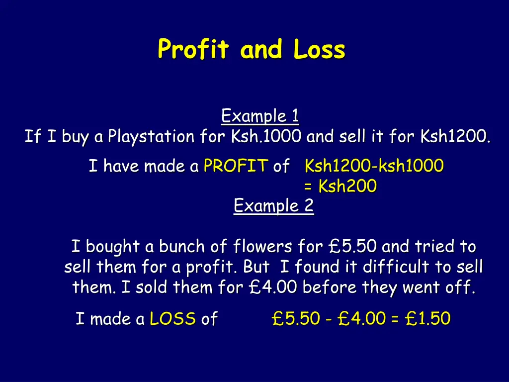 profit and loss 2