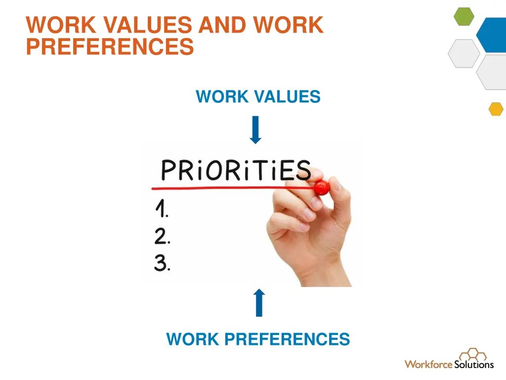 work values and work preferences