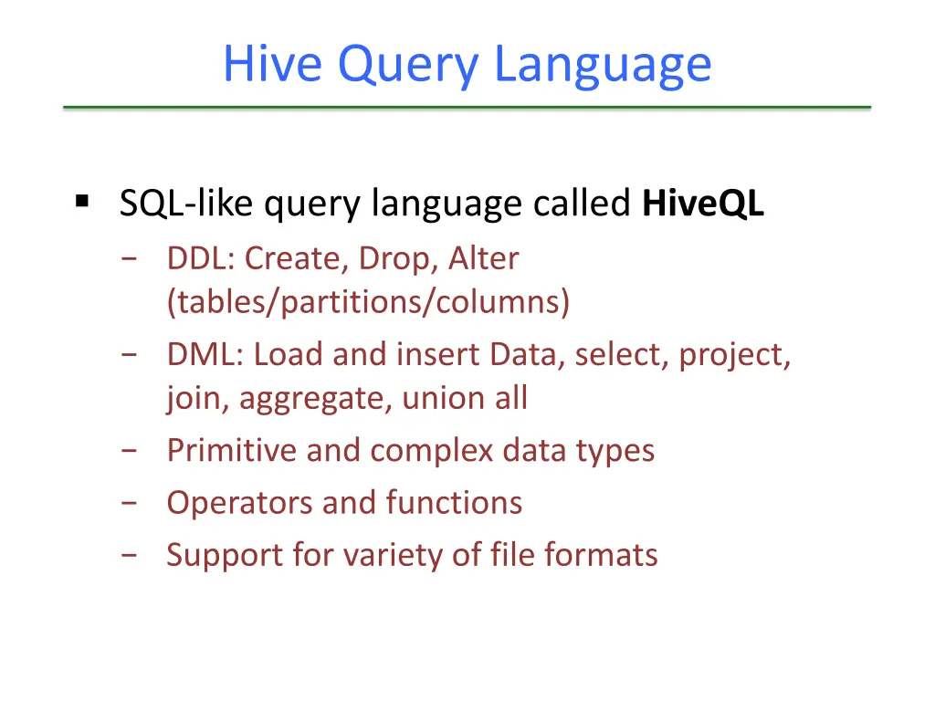 hive query language