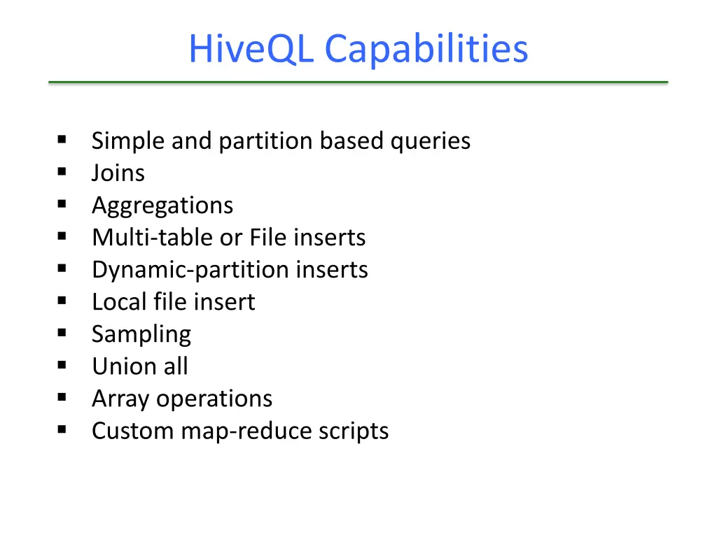 hiveql capabilities