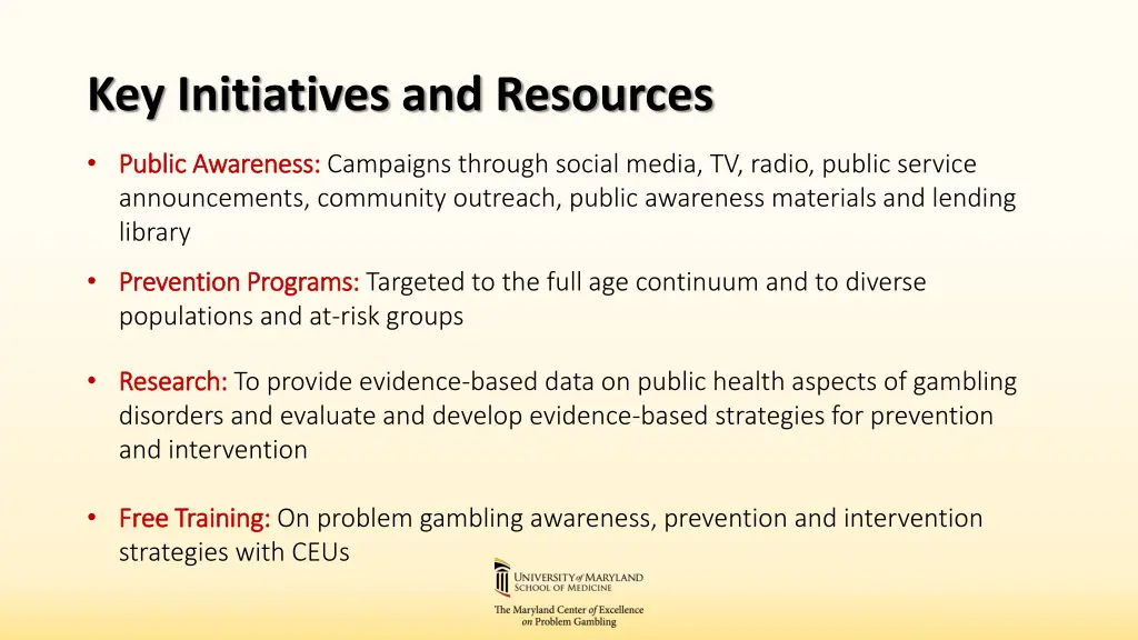 key initiatives and resources