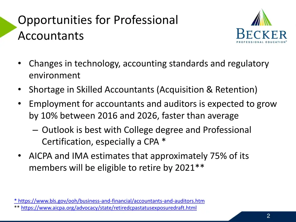 opportunities for professional accountants