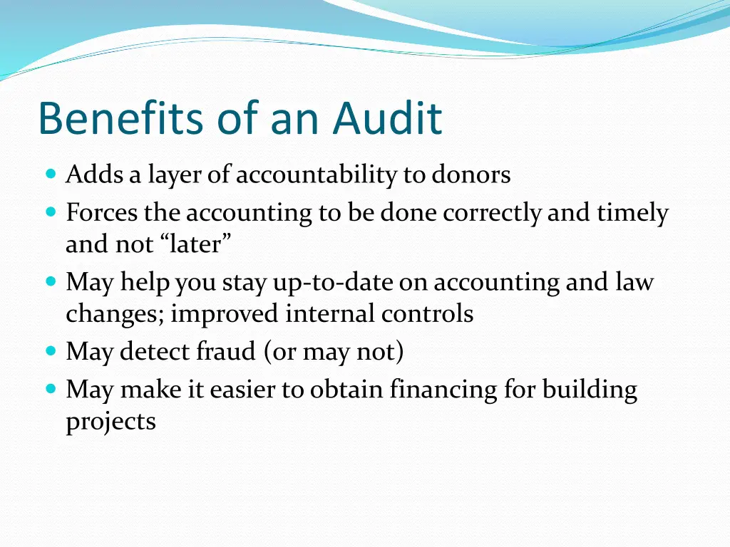 benefits of an audit