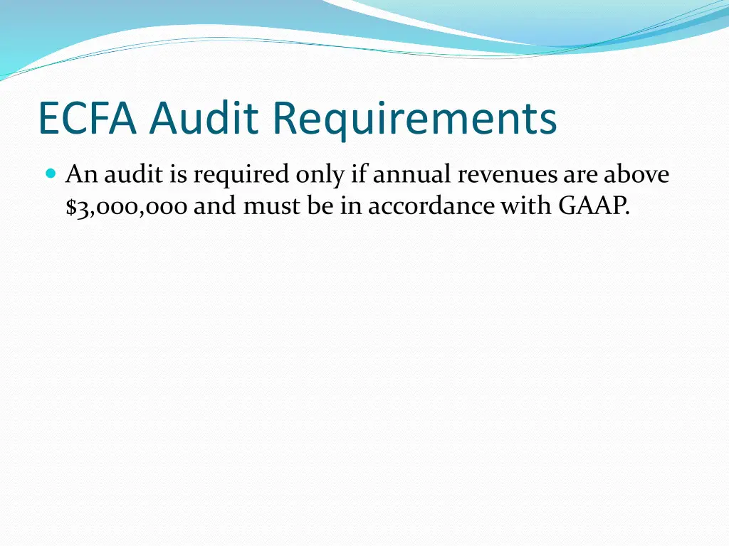 ecfa audit requirements