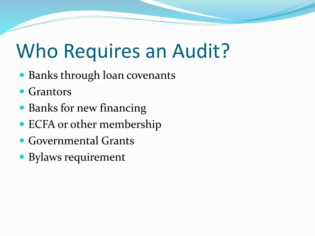 who requires an audit
