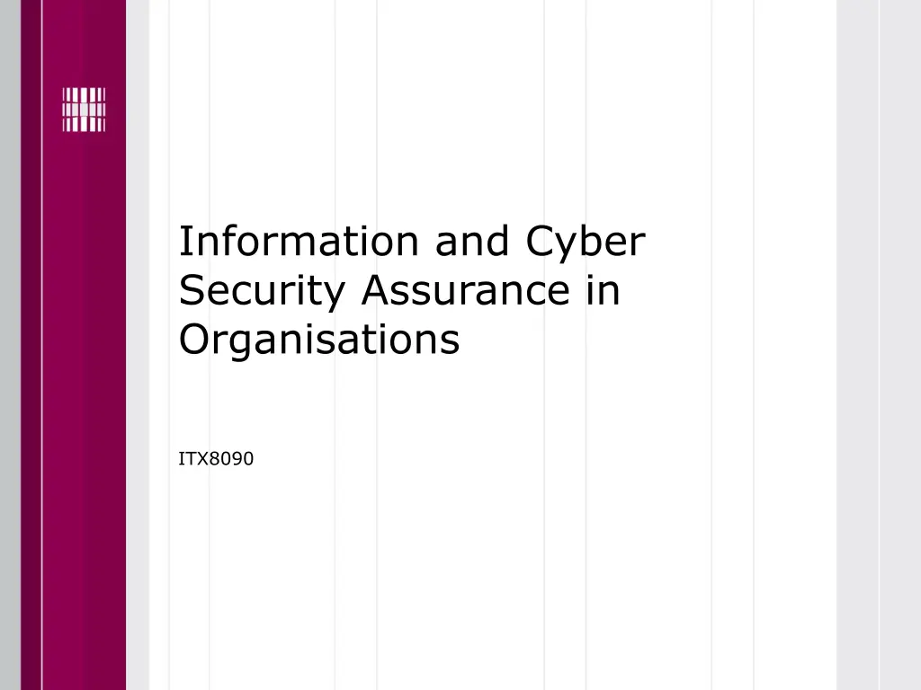 information and cyber security assurance