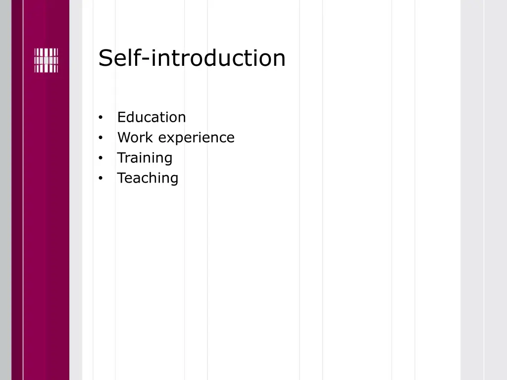 self introduction