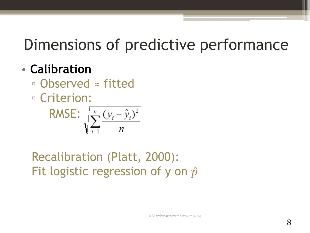 dimensions of predictive performance