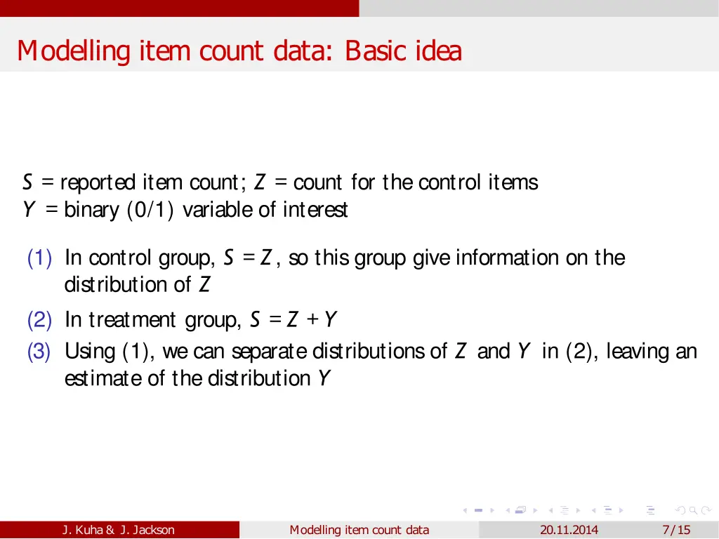modelling item count data basic idea