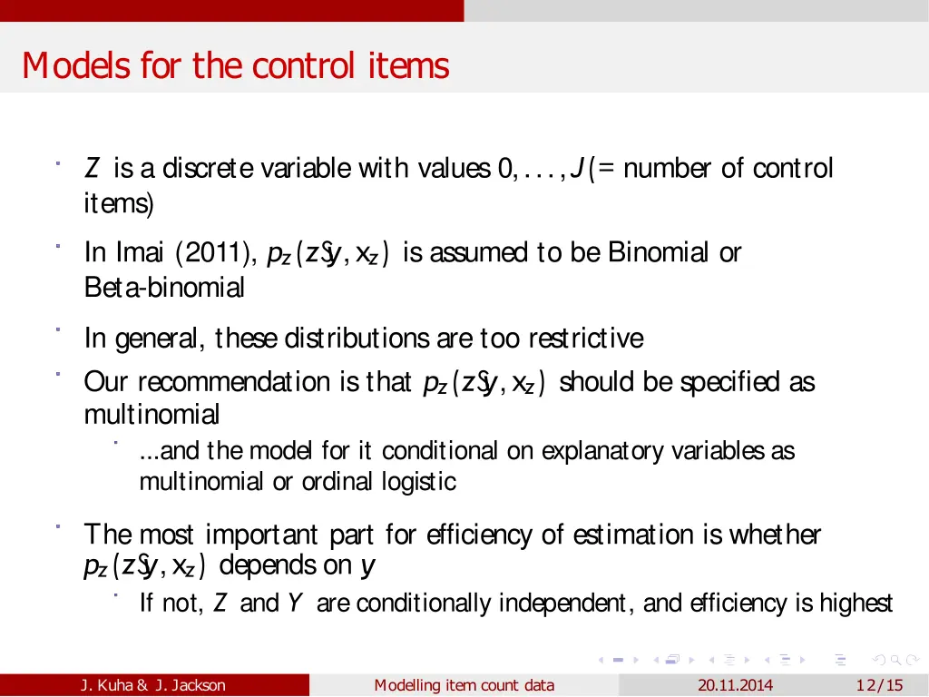 models for the control items