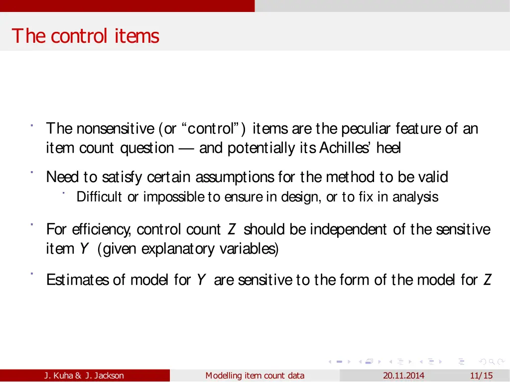 the control items