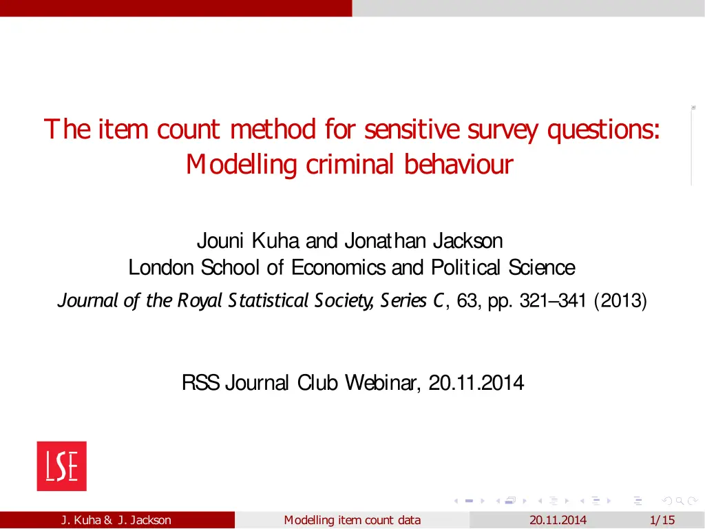 the item count method for sensitive survey