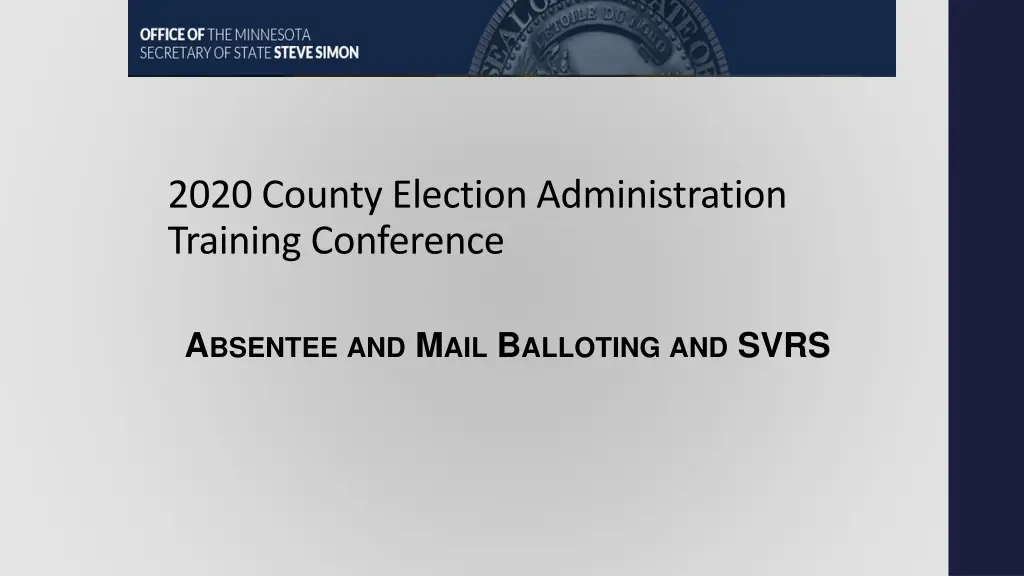 2020 county election administration training