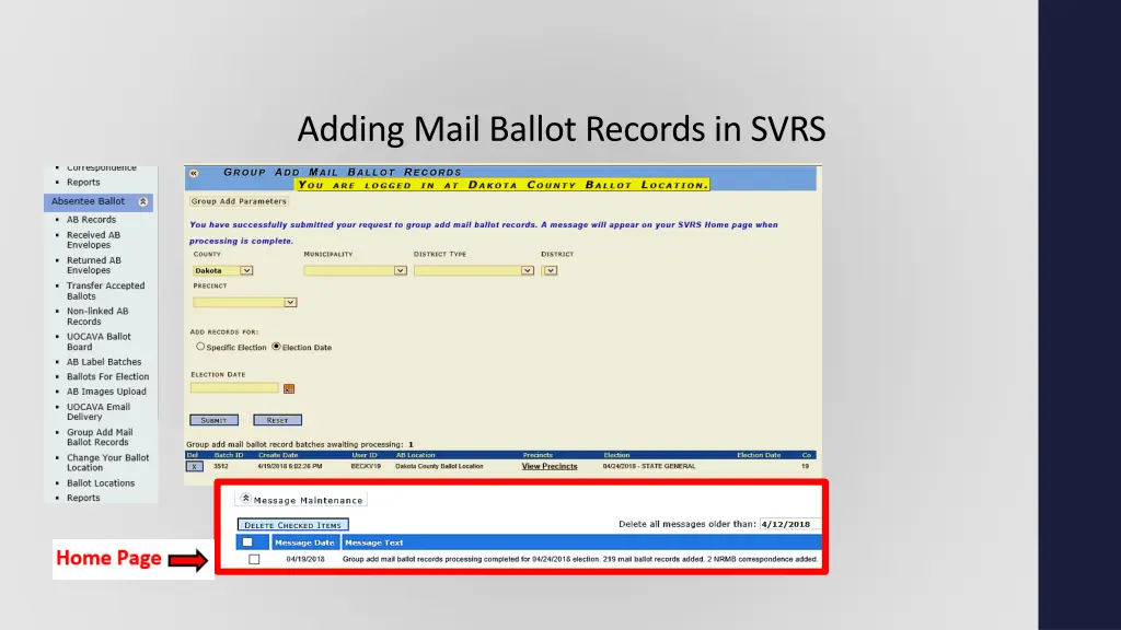 adding mail ballot records in svrs 1