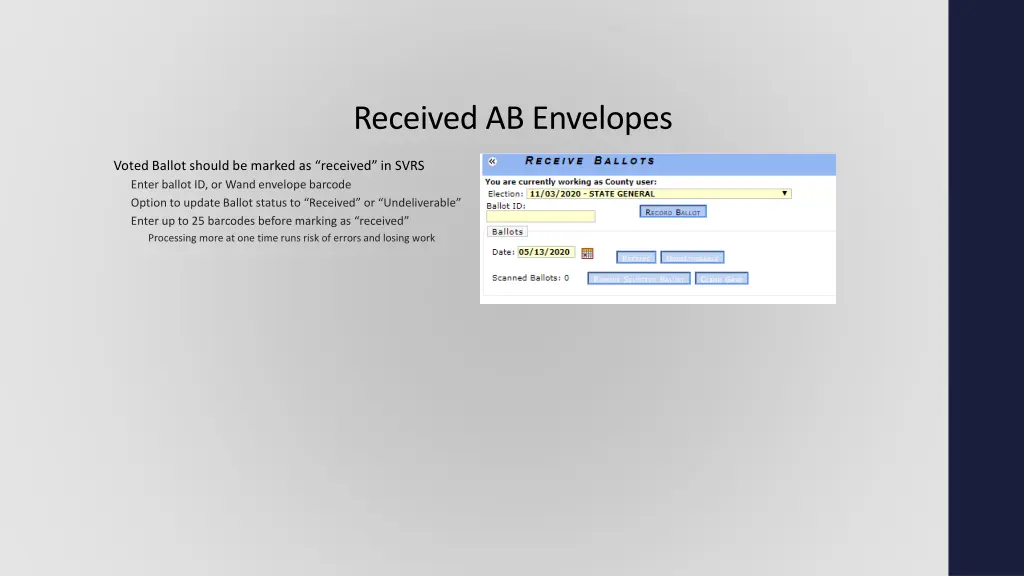 received ab envelopes