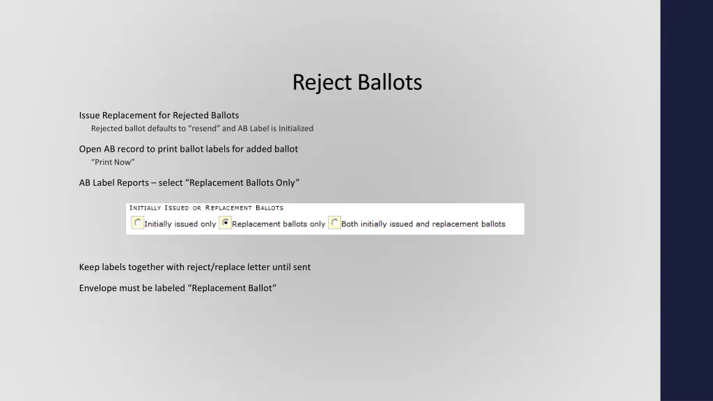 reject ballots