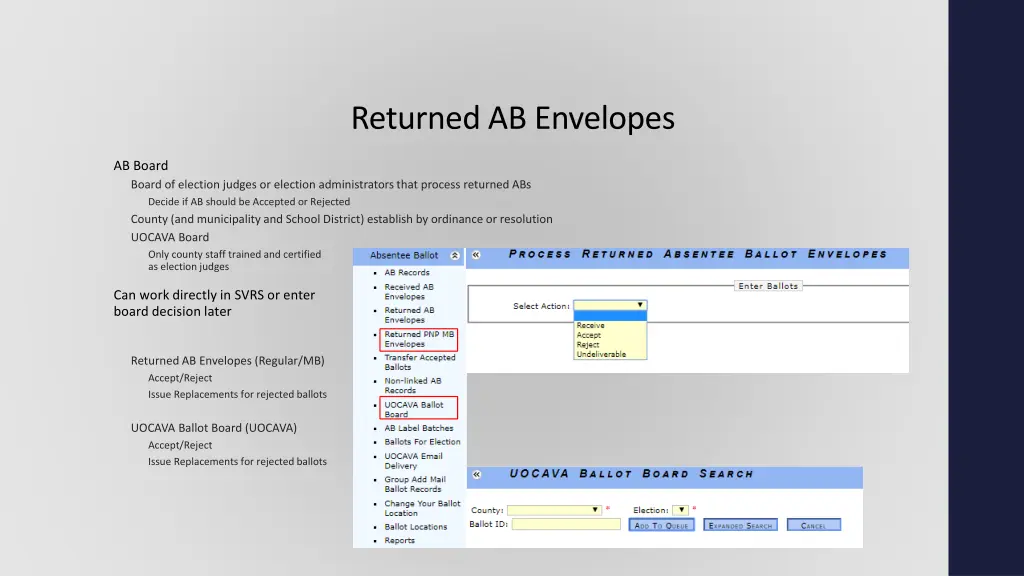 returned ab envelopes