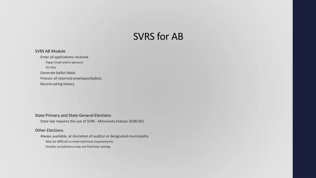 svrs for ab