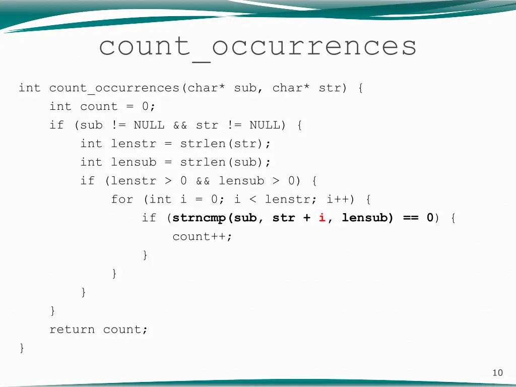count occurrences