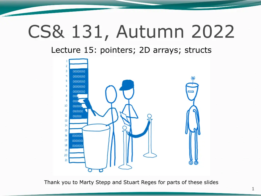 cs 131 autumn 2022 lecture 15 pointers 2d arrays