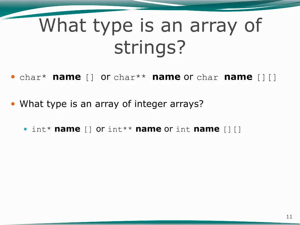what type is an array of strings