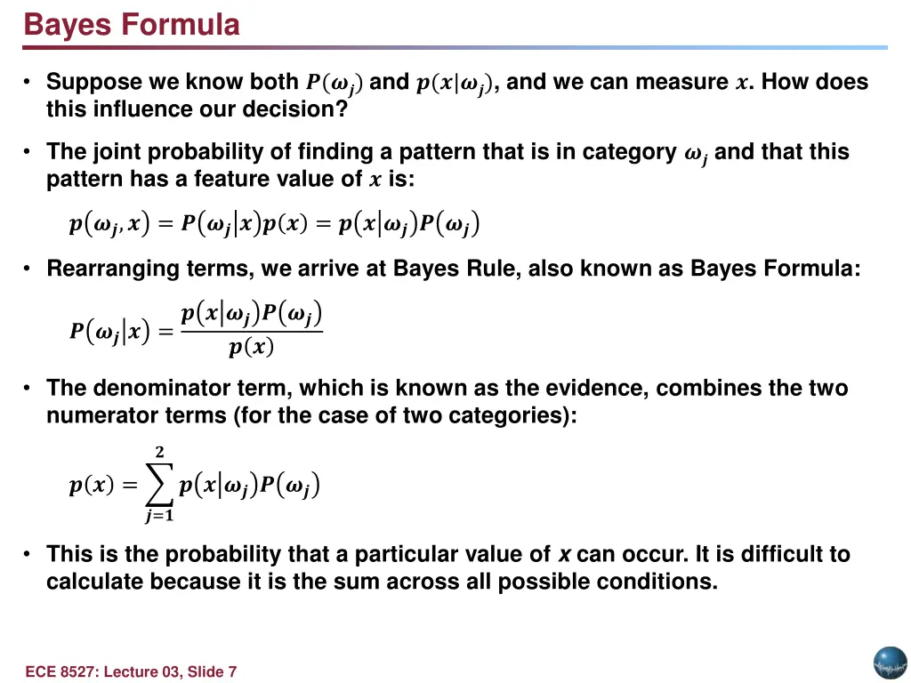 bayes formula