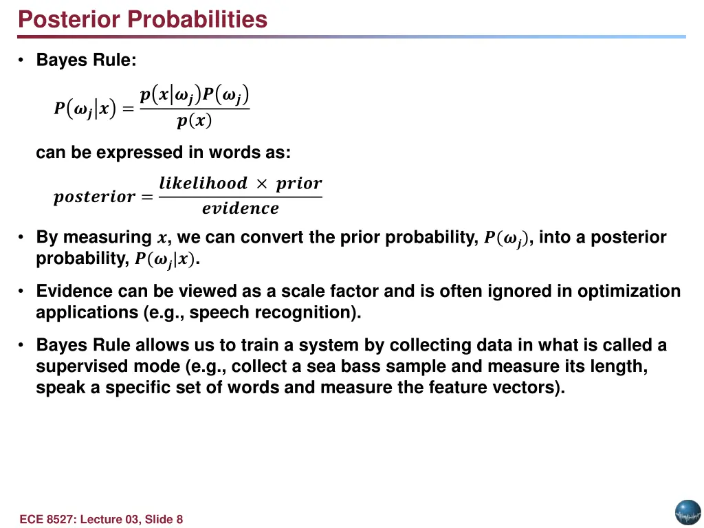 posterior probabilities