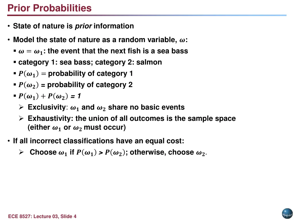 prior probabilities
