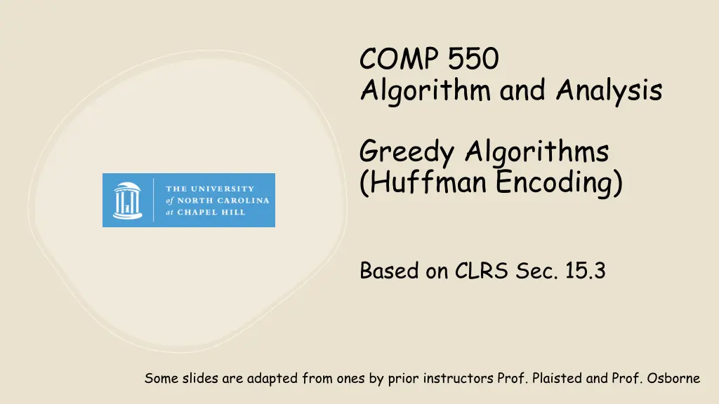 comp 550 algorithm and analysis