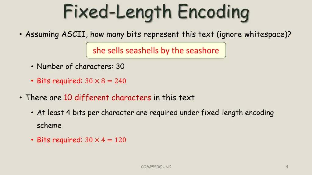 fixed length encoding 1