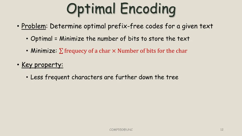 optimal encoding