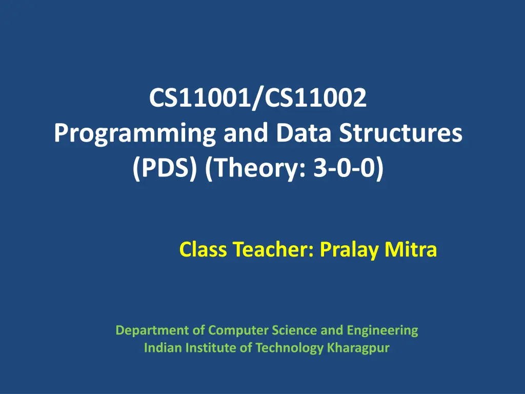 cs11001 cs11002 programming and data structures