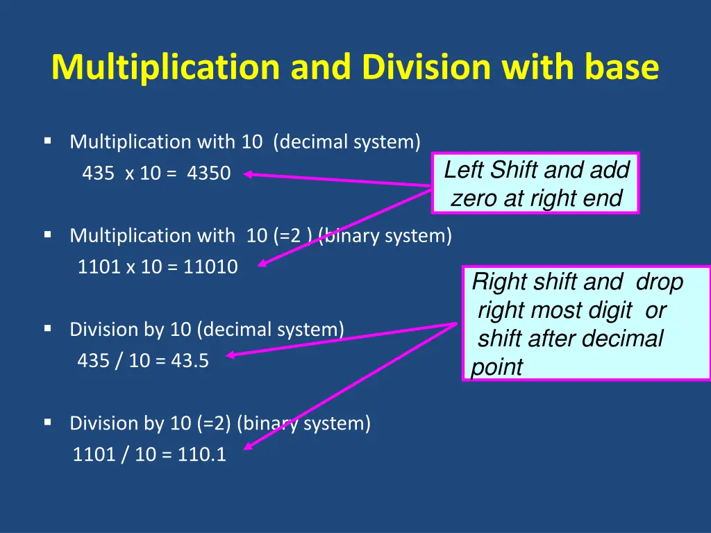 multiplication and division with base
