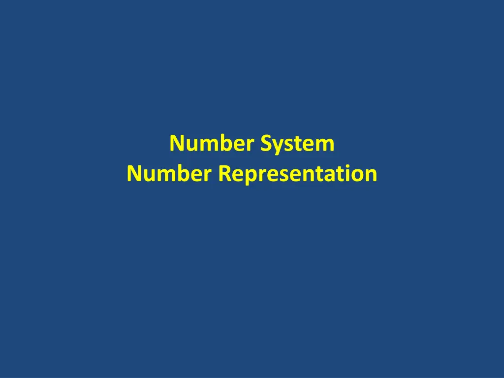 number system number representation