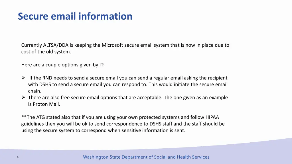 secure email information