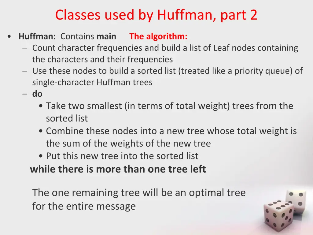 classes used by huffman part 2
