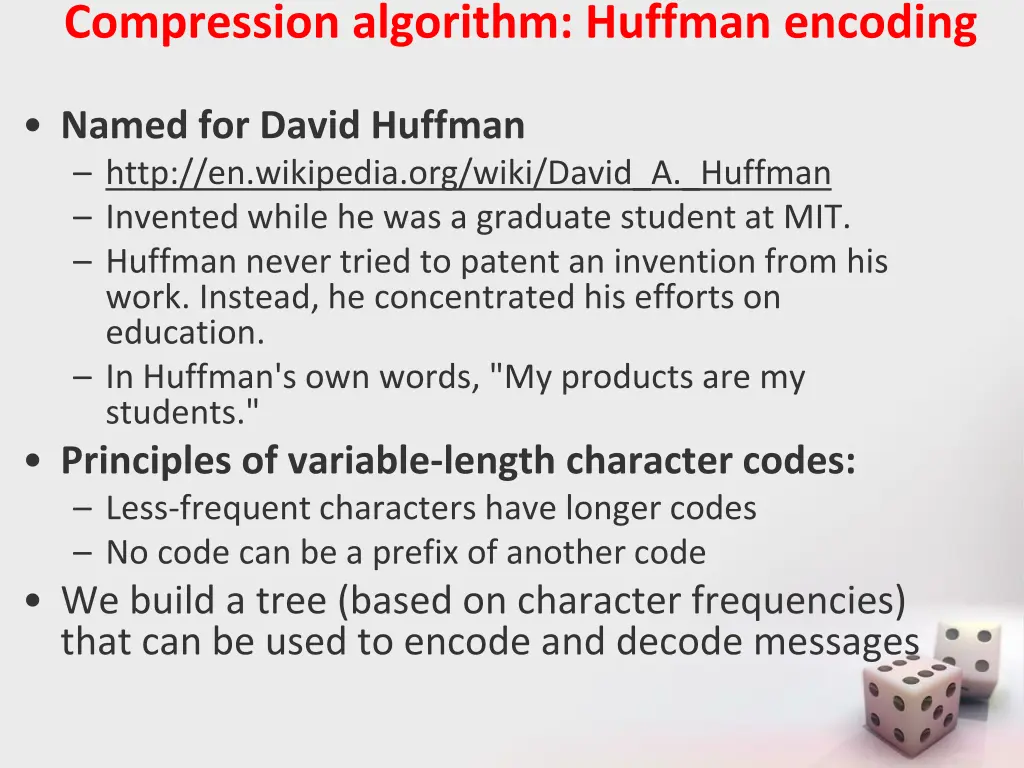 compression algorithm huffman encoding