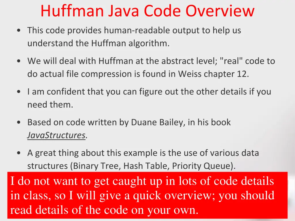 huffman java code overview