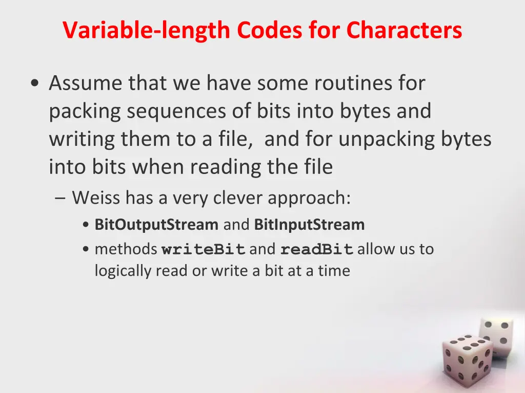 variable length codes for characters
