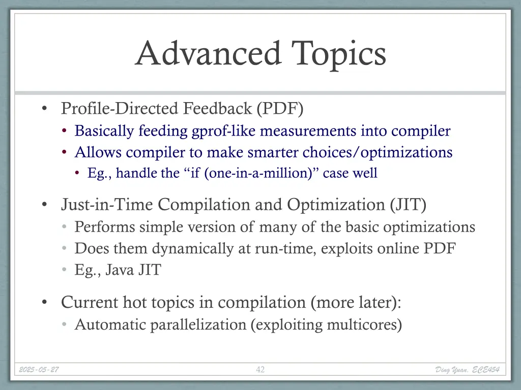 advanced topics