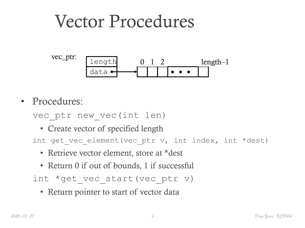 vector procedures