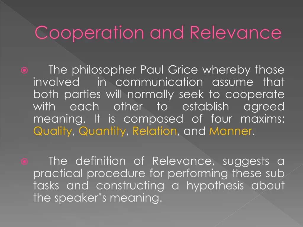 cooperation and relevance