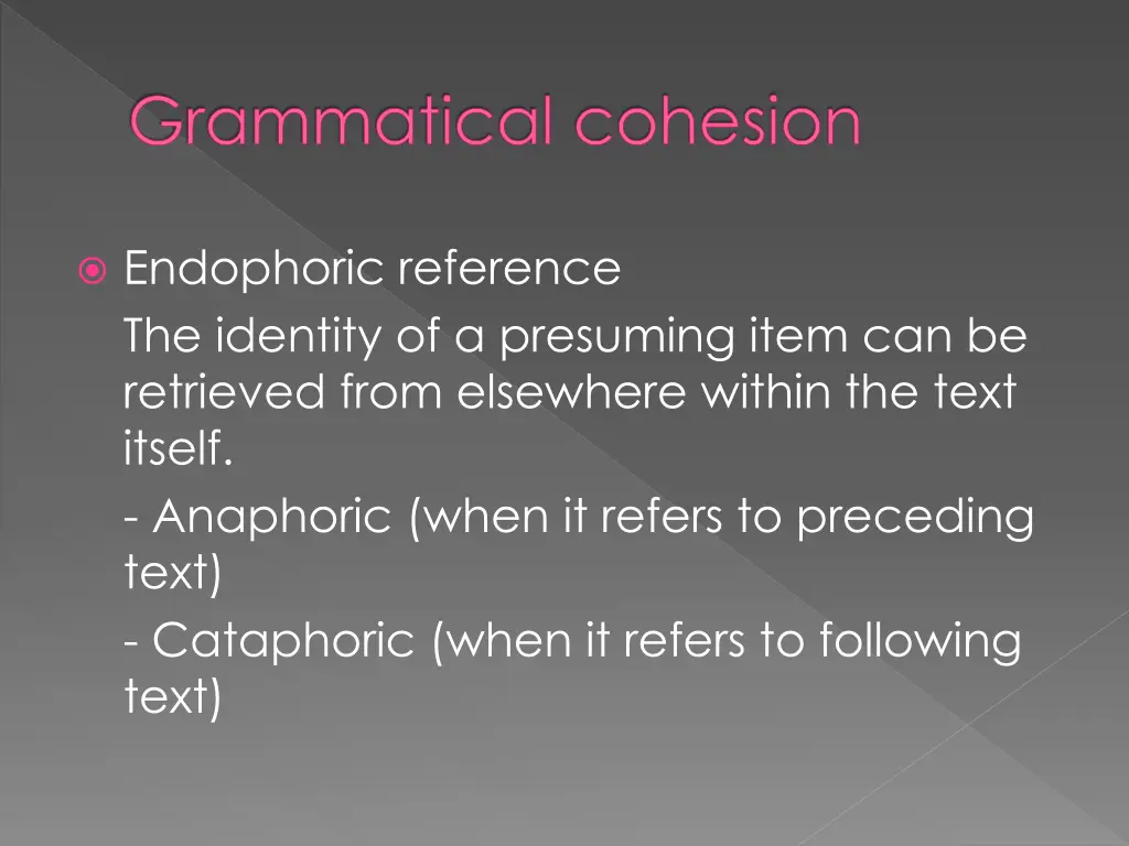 grammatical cohesion