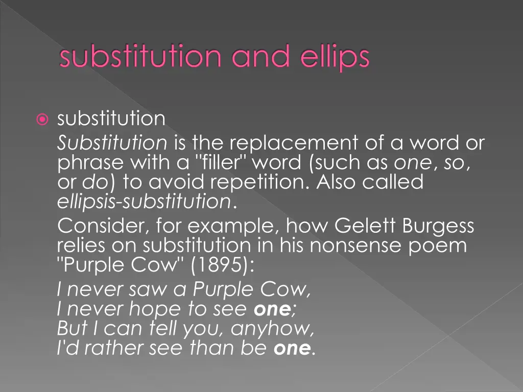 substitution and ellips
