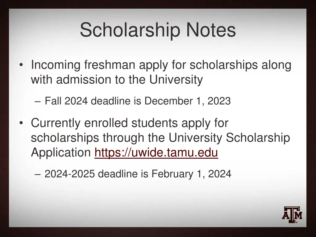 scholarship notes